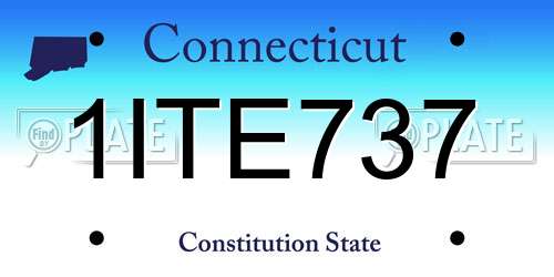 1ITE737 Connecticut License Plate