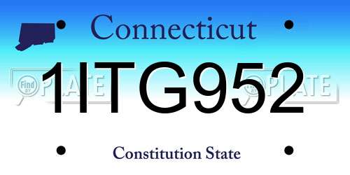 1ITG952 Connecticut License Plate