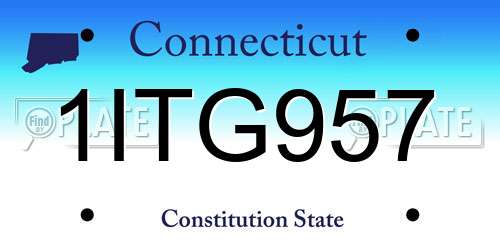 1ITG957 Connecticut License Plate