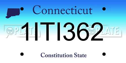 1ITI362 Connecticut License Plate