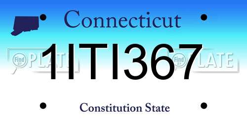 1ITI367 Connecticut License Plate