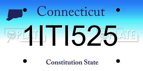 1ITI525 Connecticut License Plate