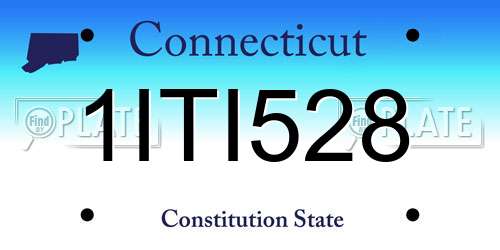 1ITI528 Connecticut License Plate