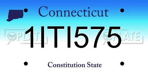 1ITI575 Connecticut License Plate