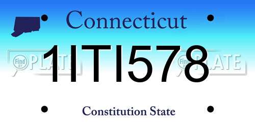 1ITI578 Connecticut License Plate