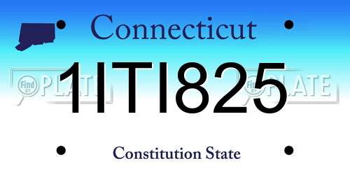1ITI825 Connecticut License Plate