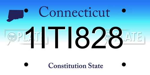 1ITI828 Connecticut License Plate