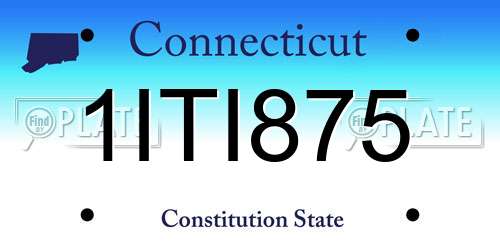 1ITI875 Connecticut License Plate