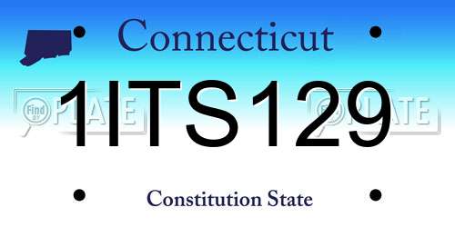1ITS129 Connecticut License Plate