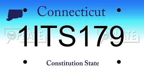 1ITS179 Connecticut License Plate