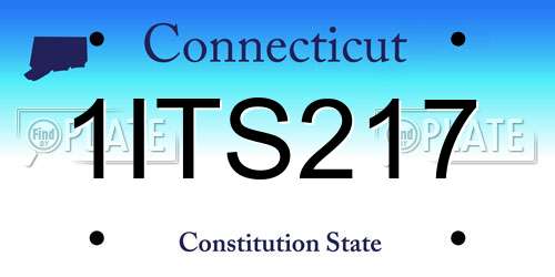 1ITS217 Connecticut License Plate