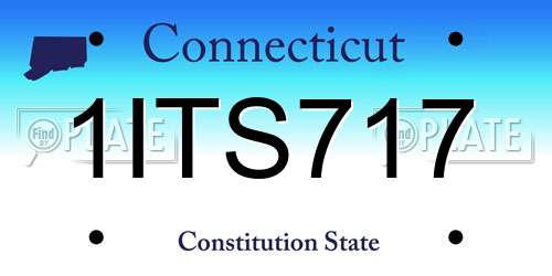 1ITS717 Connecticut License Plate