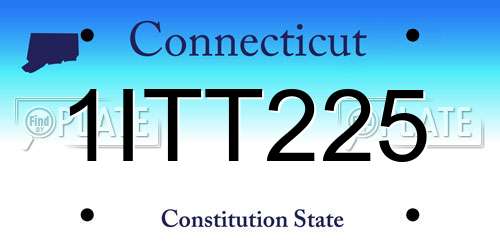 1ITT225 Connecticut License Plate