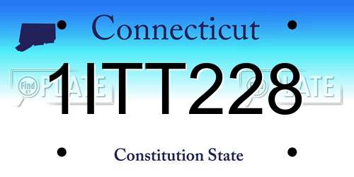 1ITT228 Connecticut License Plate