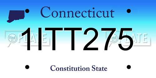 1ITT275 Connecticut License Plate