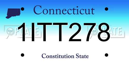 1ITT278 Connecticut License Plate