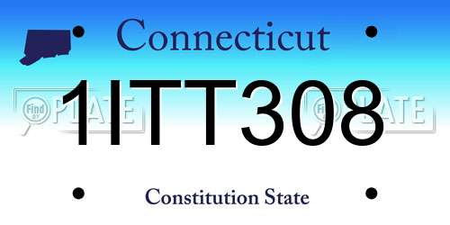1ITT308 Connecticut License Plate