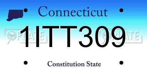 1ITT309 Connecticut License Plate