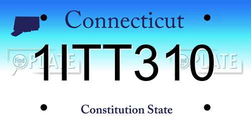 1ITT310 Connecticut License Plate