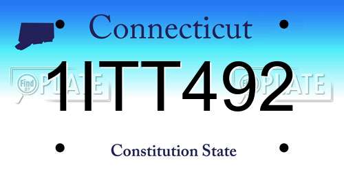 1ITT492 Connecticut License Plate