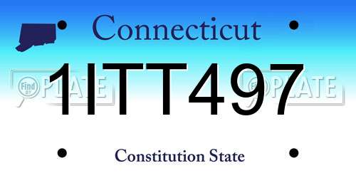 1ITT497 Connecticut License Plate