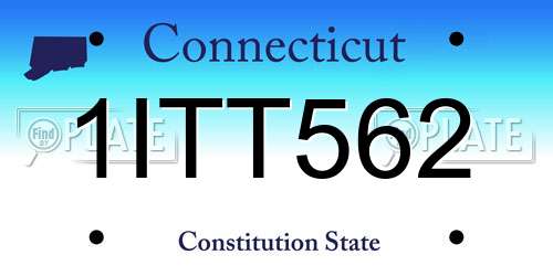 1ITT562 Connecticut License Plate