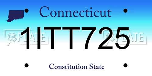 1ITT725 Connecticut License Plate