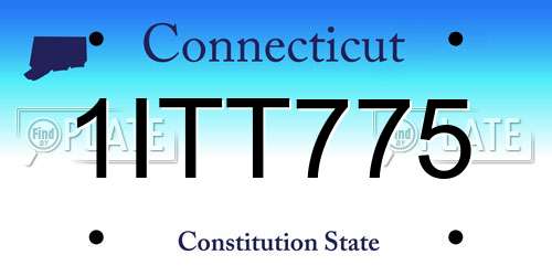1ITT775 Connecticut License Plate