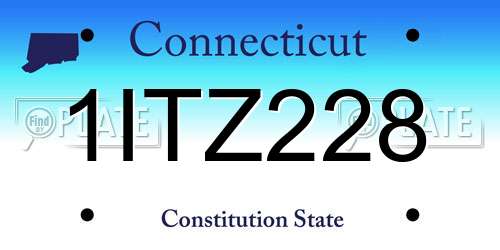 1ITZ228 Connecticut License Plate