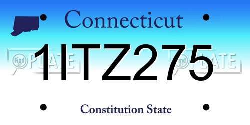 1ITZ275 Connecticut License Plate