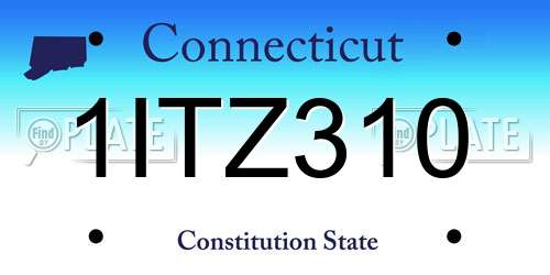 1ITZ310 Connecticut License Plate