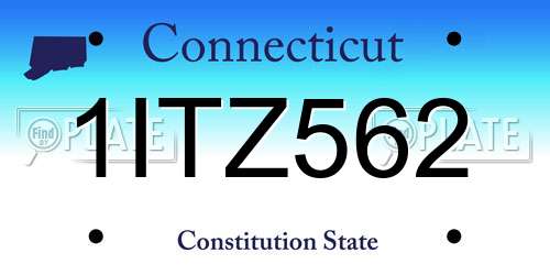 1ITZ562 Connecticut License Plate