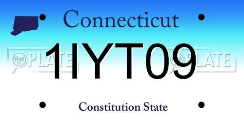 1IYT09 Connecticut License Plate