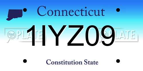 1IYZ09 Connecticut License Plate