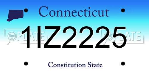 1IZ2225 Connecticut License Plate