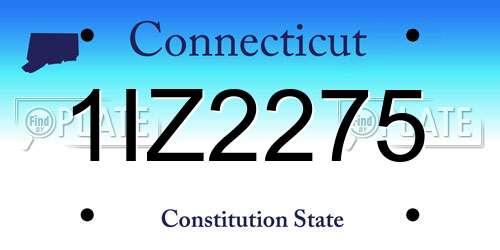 1IZ2275 Connecticut License Plate