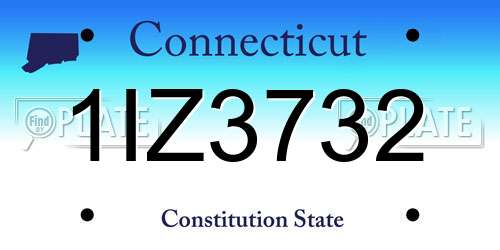 1IZ3732 Connecticut License Plate