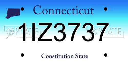 1IZ3737 Connecticut License Plate
