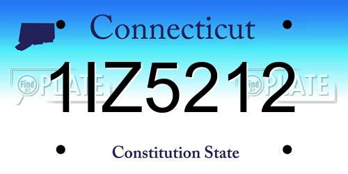 1IZ5212 Connecticut License Plate