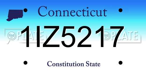1IZ5217 Connecticut License Plate