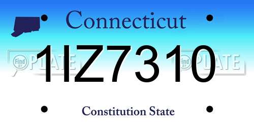 1IZ7310 Connecticut License Plate
