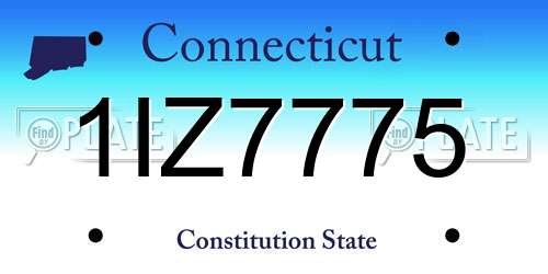 1IZ7775 Connecticut License Plate