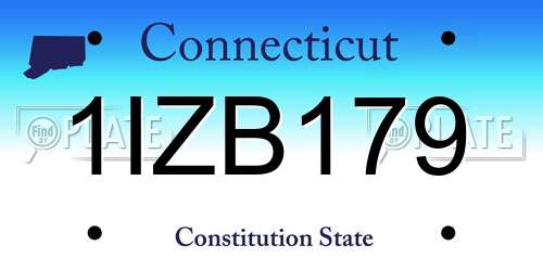 1IZB179 Connecticut License Plate