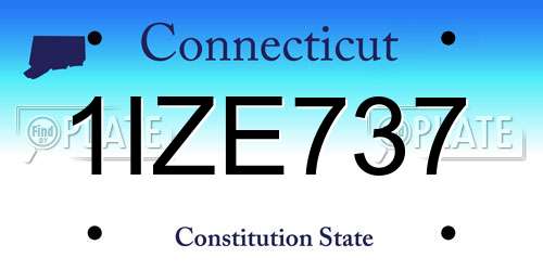 1IZE737 Connecticut License Plate