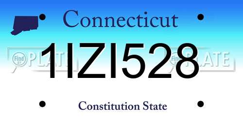 1IZI528 Connecticut License Plate