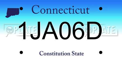 1JA06D Connecticut License Plate