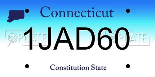 1JAD60 Connecticut License Plate