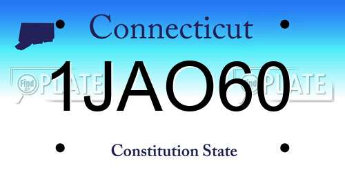 1JAO60 Connecticut License Plate