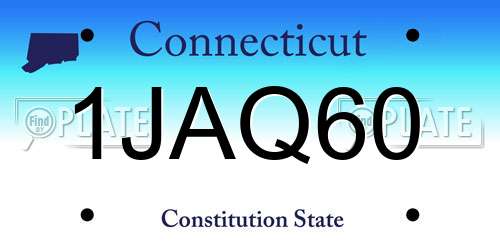 1JAQ60 Connecticut License Plate