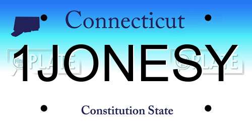 1JONESY Connecticut License Plate